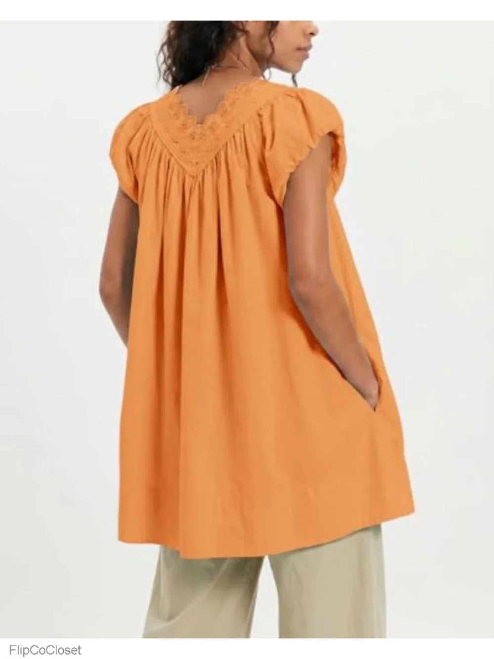 Boho Tunic Dress Oversized Flowy Beach Cover Up with Pockets_5